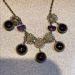 Elegant silver and amethyst Necklace